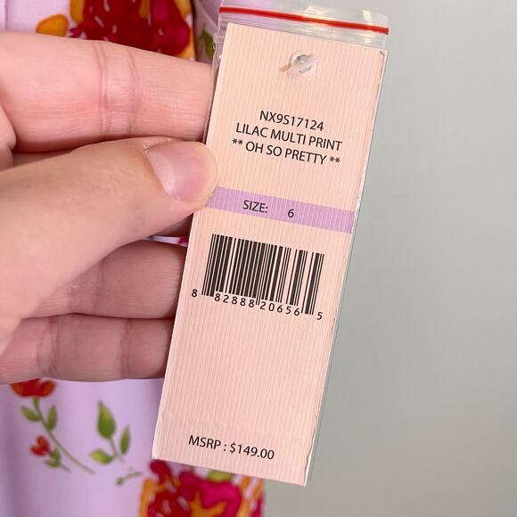 Nanette Lepore Oh So Pretty Maxi Dress 6 Lilac Floral High Low Feminine Boho NWT - Picture 13 of 13